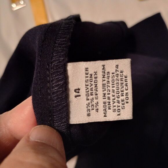 Emma & Michele Size 14 Navy Sleeveless Midi Dress. White Trim Event Wedding - Picture 4 of 5